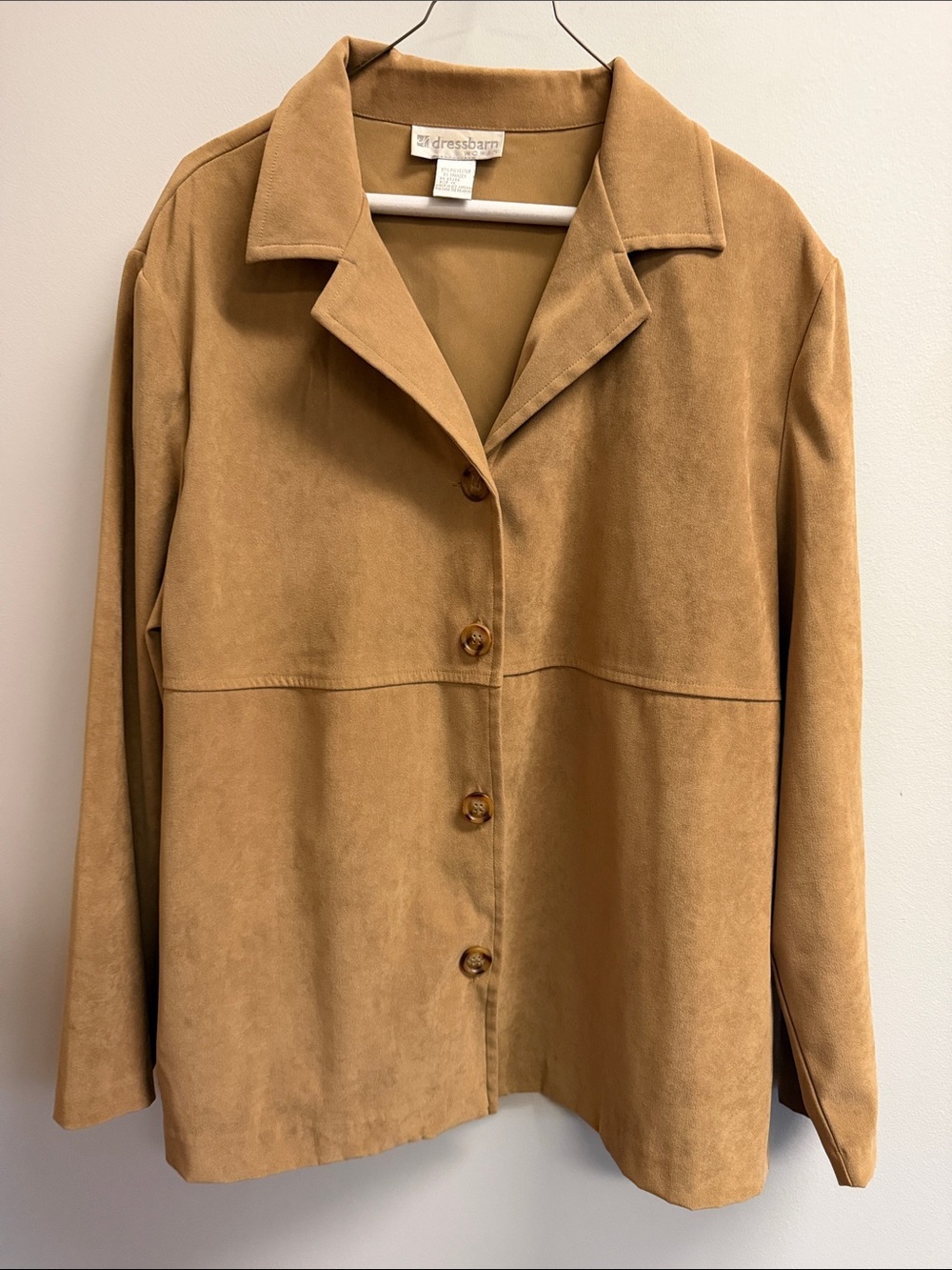 Brown Suede Like Blazer - 1X